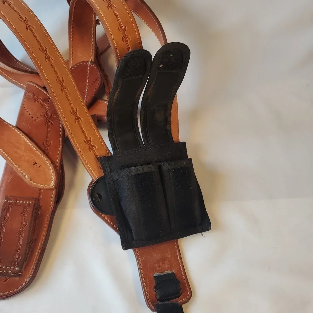 Large Frame Revolver Leather Vertical Shoulder Holster McKenzie‎ Saddlery -READ